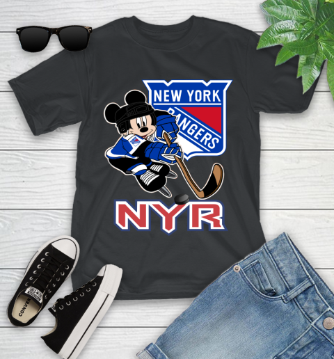 NHL New York Rangers Mickey Mouse Disney Hockey T Shirt Youth T-Shirt 14