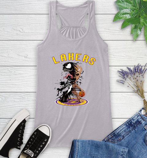 NBA Los Angeles Lakers Basketball Venom Groot Guardians Of The Galaxy Racerback Tank 5