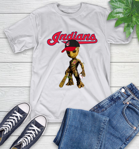 MLB Cleveland Indians Groot Guardians Of The Galaxy Baseball T-Shirt 12