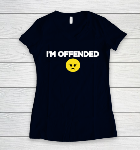 I m Offended Aaron Rodgers Funny Women s V Neck T Shirt Tee For Sports