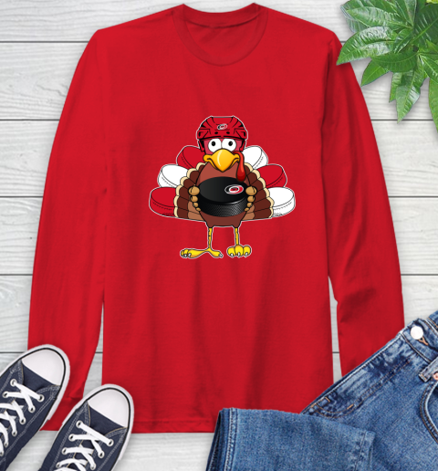 Carolina Hurricanes Turkey Thanksgiving Day Long Sleeve T-Shirt 10
