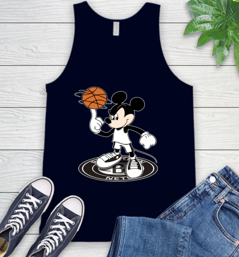 NBA Basketball Brooklyn Nets Cheerful Mickey Disney Shirt Tank Top 4 NBA Basketball Brooklyn Nets Cheerful Mickey Disney Shirt Tank Top - Image 4
