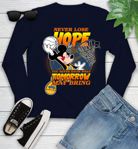 Denver Nuggets NBA Basketball Mickey Disney Never Lose Hope Youth Long Sleeve 2