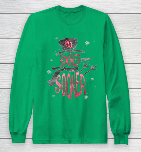 Oklahoma Sooners Christmas Snowman Long Sleeve T-Shirt 4