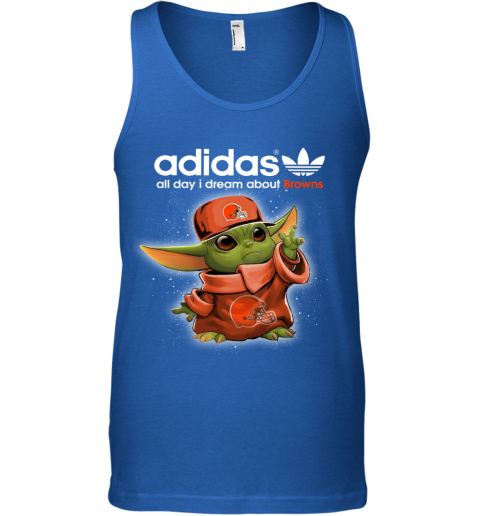 Baby Yoda Adidas All Day I Dream About Cleveland Browns Youth T-Shirt 