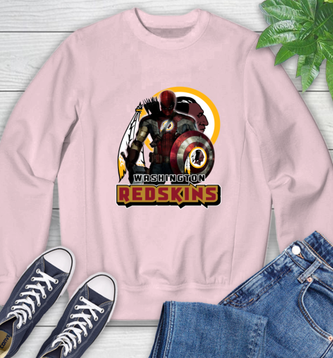 NFL Captain America Thor Spider Man Hawkeye Avengers Endgame Football Washington Redskins Sweatshirt 9