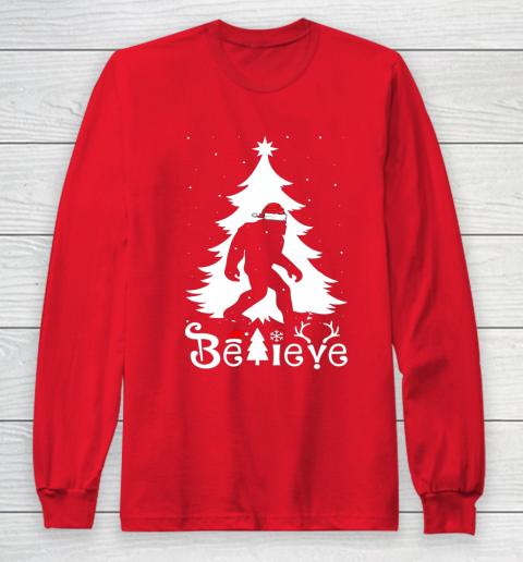 Bigfoot Christmas Gifts For Men Boys Girls Funny Christmas Long Sleeve T-Shirt 7