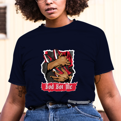 Air Jordan 1 CNY Matching Sneaker Shirt God Got Me Red And Black Sneaker Black Shirt