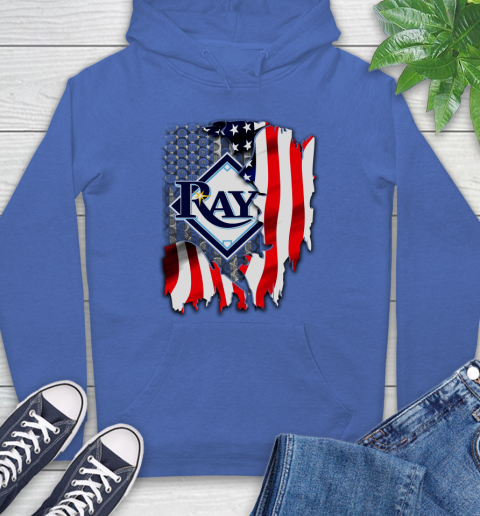 Tampa Bay Rays MLB Baseball American Flag Hoodie 9