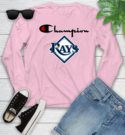 MLB Baseball Tampa Bay Rays Champion Shirt Youth Long Sleeve 8