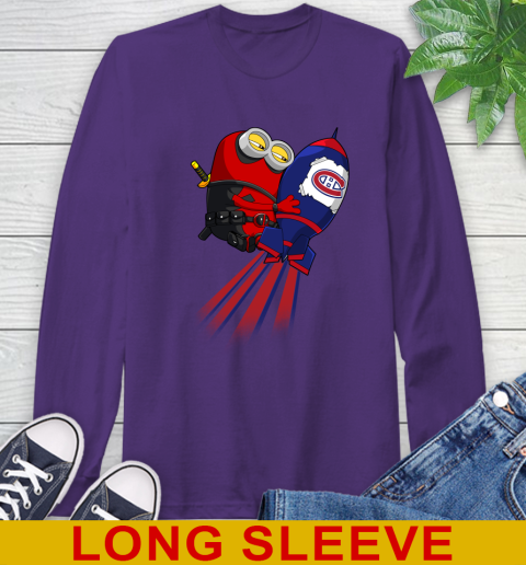 NHL Hockey Montreal Canadiens Deadpool Minion Marvel Shirt Long Sleeve T-Shirt 5