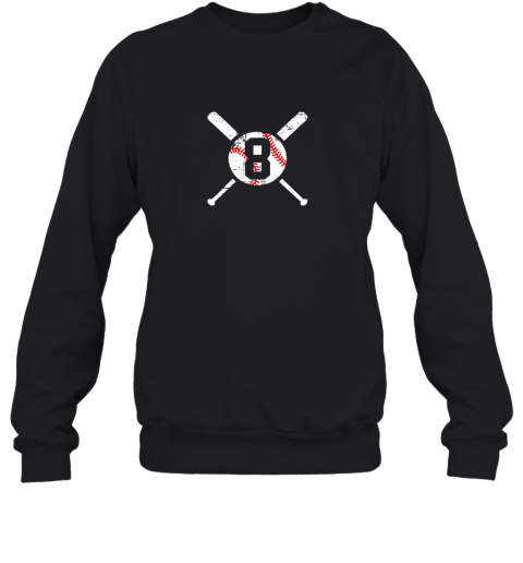 Baseball Number 8 Eight Shirt Distressed Softball Apparel Sweatshirt