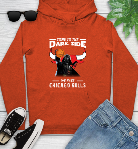 NBA Come To The Dark Side We Have Chicago Bulls Star Wars Darth Vader Basketball Youth Hoodie 4