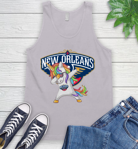 New Orleans Pelicans NBA Basketball Funny Unicorn Dabbing Sports Tank Top 4