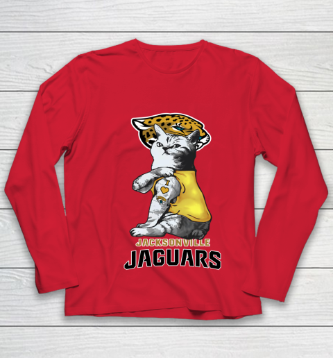 NFL Football My Cat Loves Jacksonville Jaguars Youth Long Sleeve 8