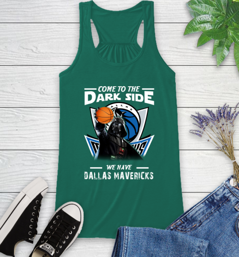 NBA Come To The Dark Side We Have Dallas Mavericks Star Wars Darth Vader Basketball Racerback Tank 6