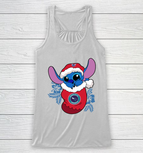 Charlotte Hornets Christmas Stitch In The Sock Funny Disney NBA Racerback Tank 2
