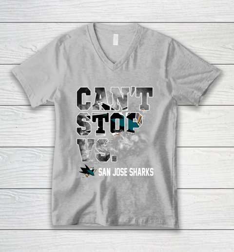NHL San Jose Sharks Hockey Can't Stop Vs V-Neck T-Shirt 3