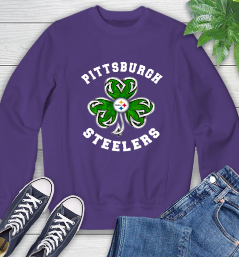 NFL Pittsburgh Steelers Three Leaf Clover St Patrick's Day Football Sports Sweatshirt 4