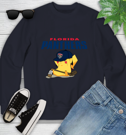 NHL Pikachu Hockey Sports Florida Panthers Youth Sweatshirt 3