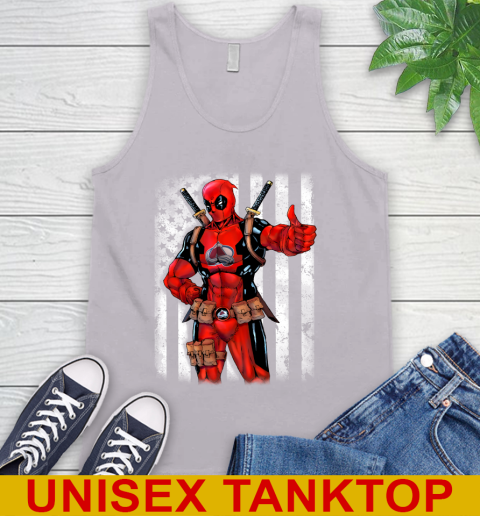 NHL Hockey Colorado Avalanche Deadpool American Flag Shirt Tank Top - Image 4