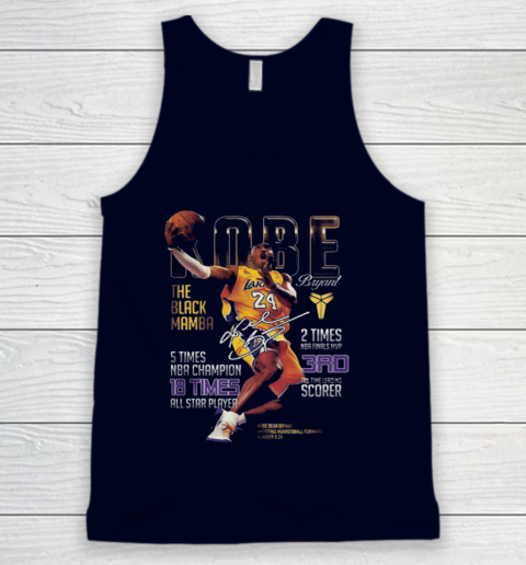 Kobe Bryant The Black Mamba 5 Times NBA Champions Signatures Tank Top 2