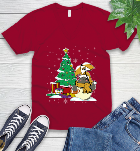 Jacksonville Jaguars NFL Football Cute Tonari No Totoro Christmas Sports V-Neck T-Shirt 7
