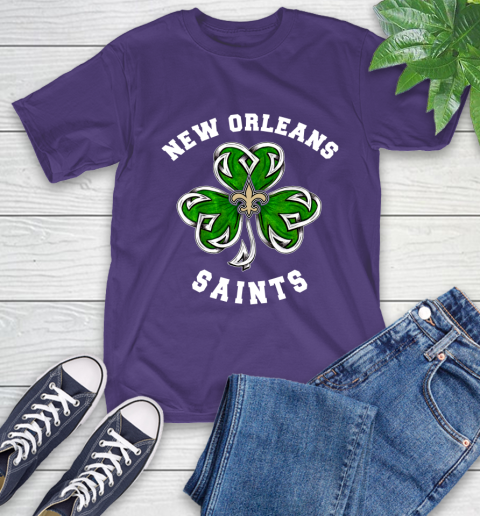 NFL New Orleans Saints Three Leaf Clover St Patrick's Day Football Sports T-Shirt 5