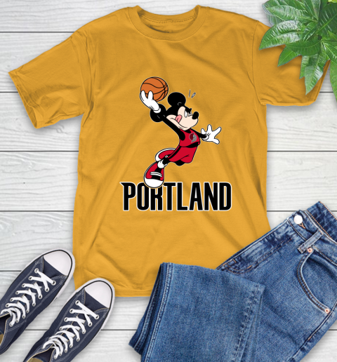 NBA Basketball Portland Trail Blazers Cheerful Mickey Mouse Shirt T-Shirt 3