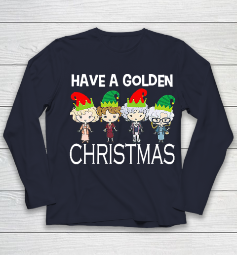 Golden Girls Lovers Gift T shirt Have A Golden Christmas Vintage Youth Long Sleeve 2