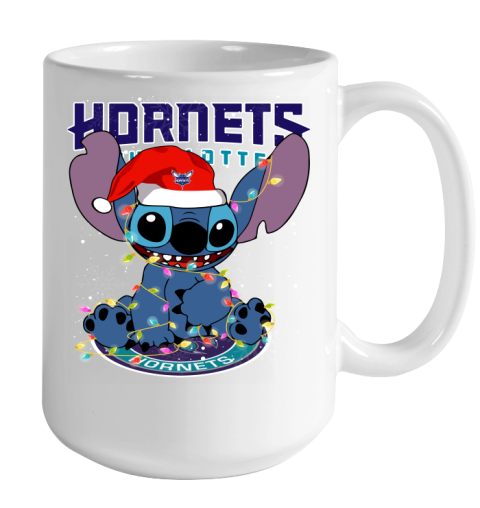 Charlotte Hornets NBA noel stitch Basketball Christmas Color Changing Mug 15oz 2
