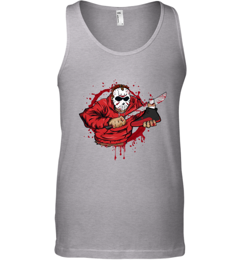 Air Jordan 12 Flu Game Matching Sneaker Tshirt Jason Voorhees Black and Red Jordan Tshirt