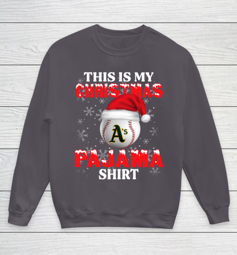 Oakland Athletics This Is My Christmas Pajama Shirt MLB Youth Sweatshirt 5