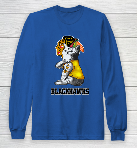 NHL My Cat Loves Chicago Blackhawks Hockey Long Sleeve T-Shirt 6