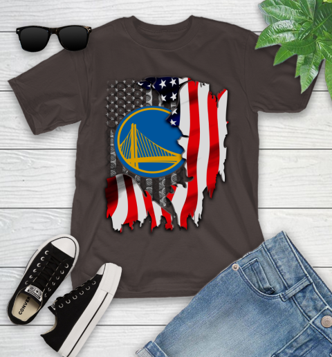 Golden State Warriors NBA Basketball American Flag Youth T-Shirt 7