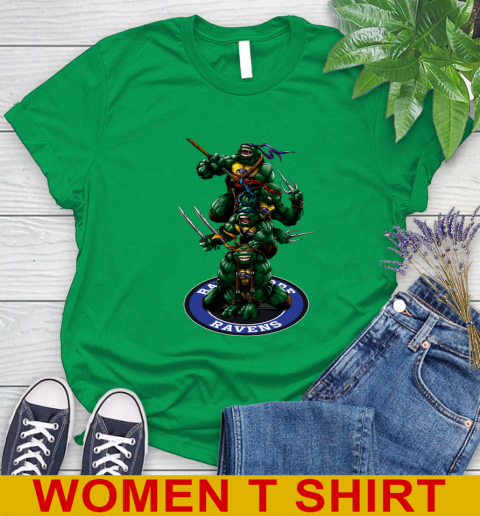 NFL Football Baltimore Ravens Teenage Mutant Ninja Turtles Shirt Women's T-Shirt 7 NFL Football Baltimore Ravens Teenage Mutant Ninja Turtles Shirt Women's T-Shirt - Image 7