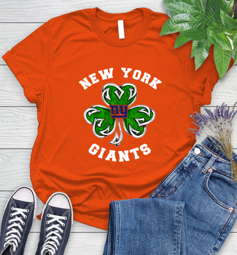 NFL New York Giants Three Leaf Clover St Patrick's Day Football Sports Women's T-Shirt 3