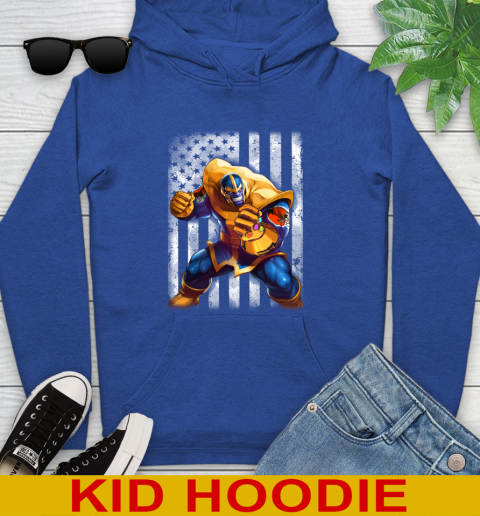NFL Football Cleveland Browns Thanos Marvel American Flag Shirt Youth Hoodie 10