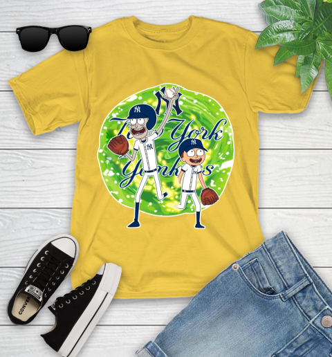 MLB New York Yankees Rick And Morty Baseball Sports Youth T-Shirt 8