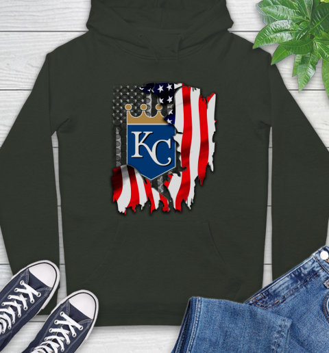 Kansas City Royals MLB Baseball American Flag Hoodie 12
