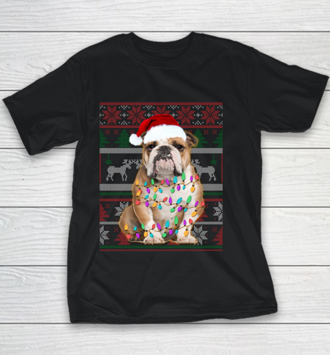 Bulldog Ugly Sweater Christmas Gifts Youth T-Shirt