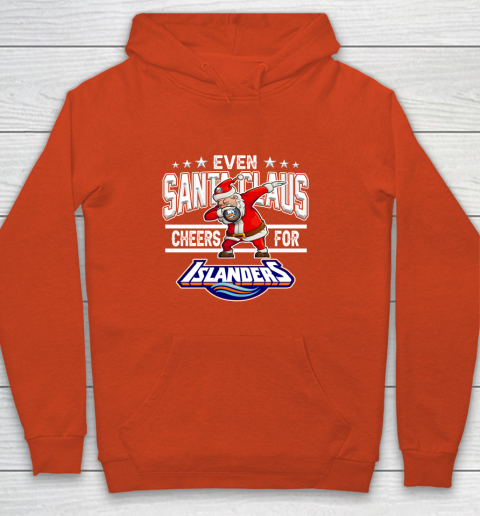 New York Islanders Even Santa Claus Cheers For Christmas NHL Youth Hoodie 3