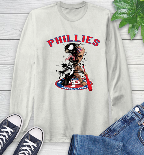 MLB Philadelphia Phillies Baseball Venom Groot Guardians Of The Galaxy Long Sleeve T-Shirt 12
