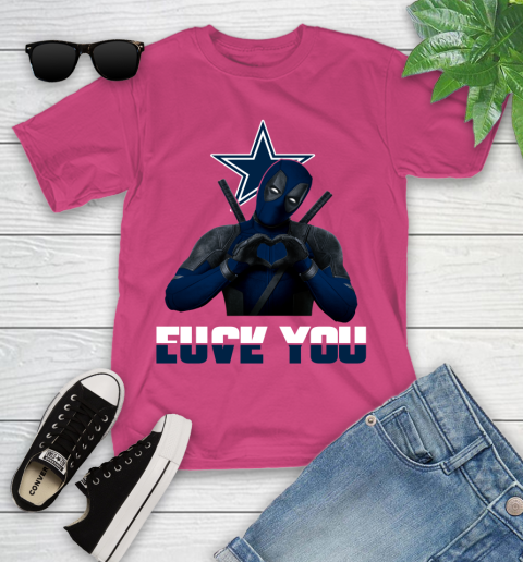 NHL Dallas Cowboys Deadpool Love You Fuck You Football Sports Youth T-Shirt 11