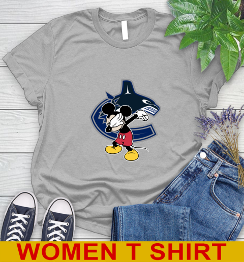 Vancouver Canucks NHL Hockey Dabbing Mickey Disney Sports Women's T-Shirt 5