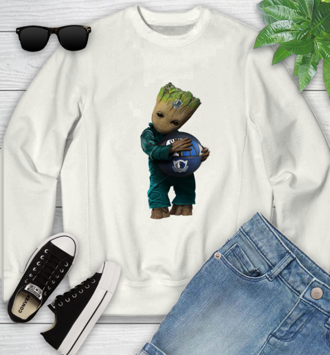 NBA Groot Guardians Of The Galaxy Basketball Sports Dallas Mavericks Youth Sweatshirt