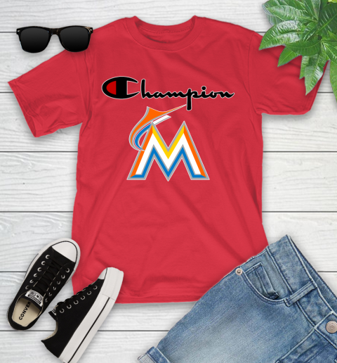 MLB Baseball Miami Marlins Champion Shirt Youth T-Shirt 8