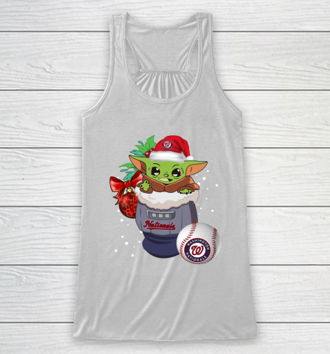 Washington Nationals Christmas Baby Yoda Star Wars Funny Happy MLB Racerback Tank 2