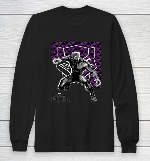 Marvel Black Panther Movie Patterned Spray Paint Long Sleeve T-Shirt