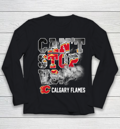 NHL Calgary Flames Hockey Can't Stop Vs Youth Long Sleeve
